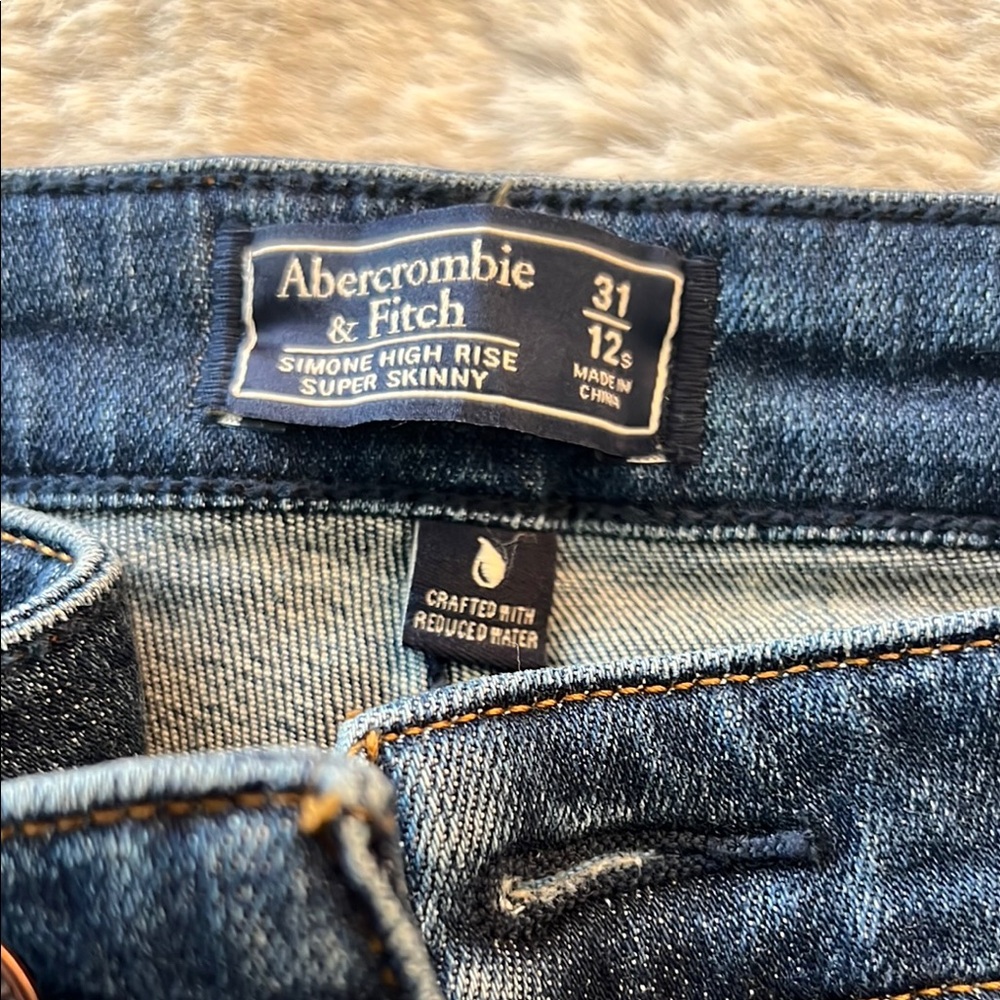 Abercrombie & Fitch Dark Blue Distressed Jeans